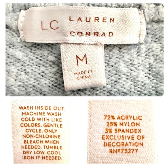 Lauren Conrad Light Blue 'Sunday' Sweater - Size M, Cozy Knit Pullover - Picture 7 of 7